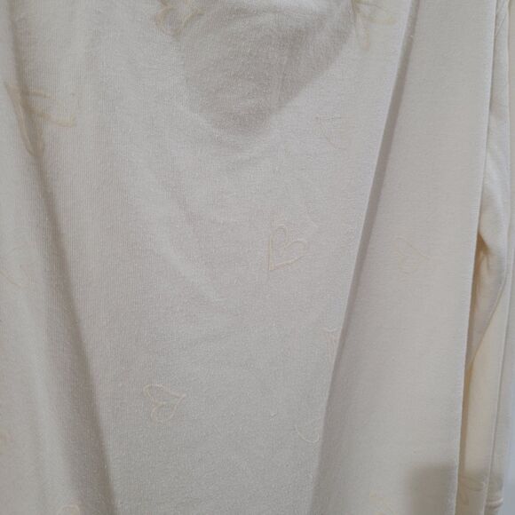 Jane And Delancey Womens Sweater Size Large Ivory Hearts - Picture 7 of 8